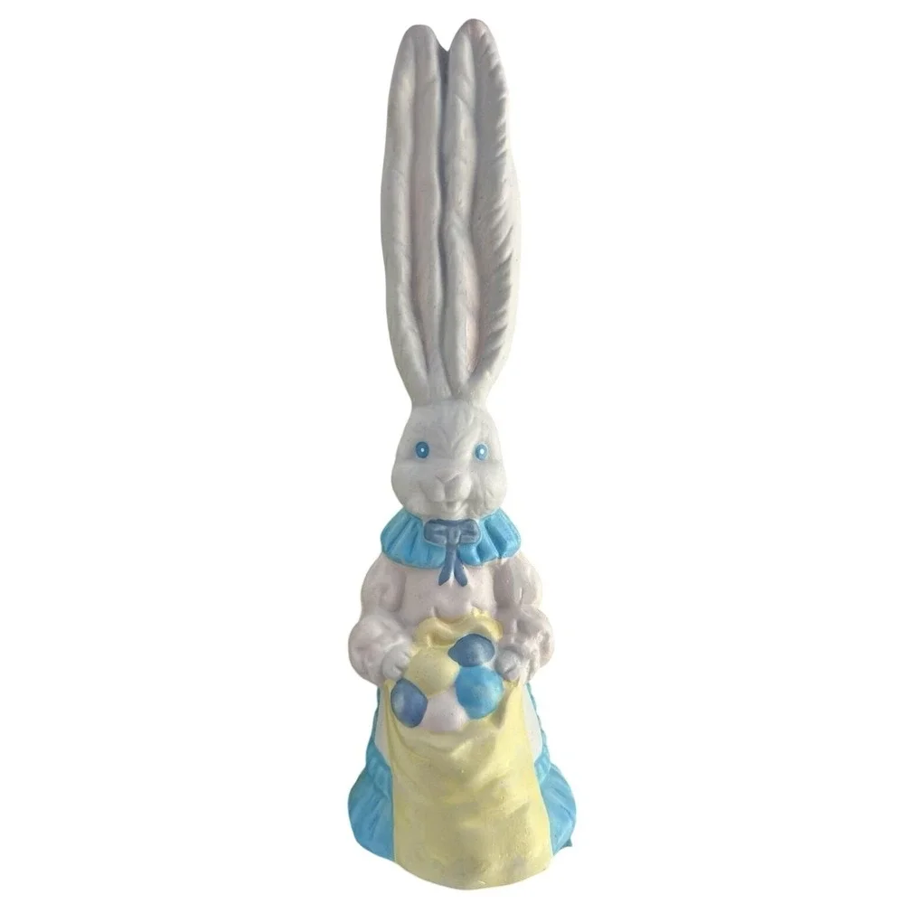 Bell Porcelain Bunny Spring Hand Painted Ceramic Easter Figurine‎ Vintage Decor